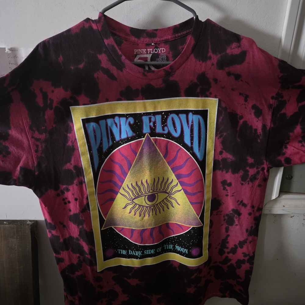 Pink Floyd Kids T-Shirt - Pink and Black Tie-Dye